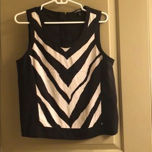 Express black and white sleeveless top